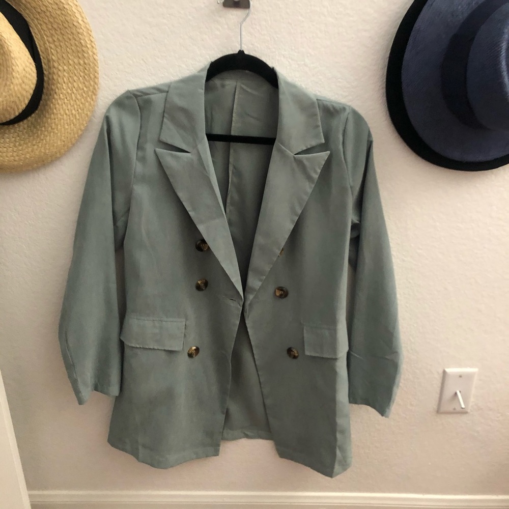 Mint green light blazer